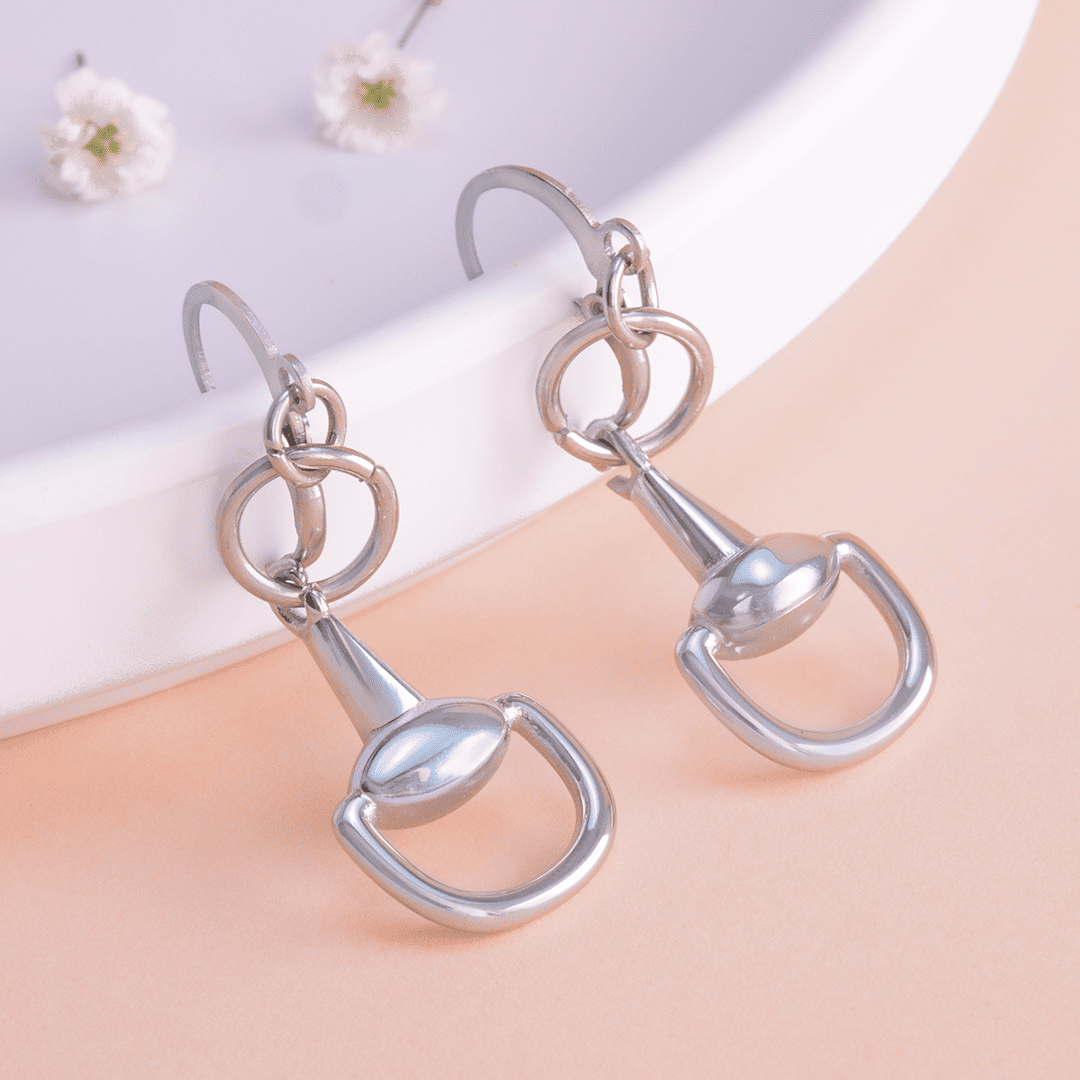Aretes ecuestres acero inoxidable