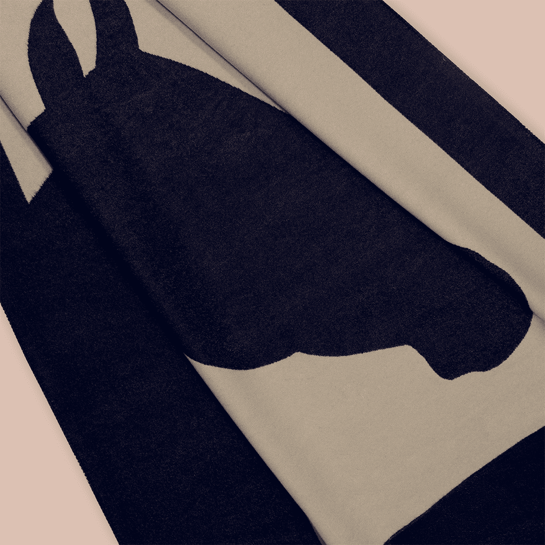 Pashmina elegante diseño ecuestre