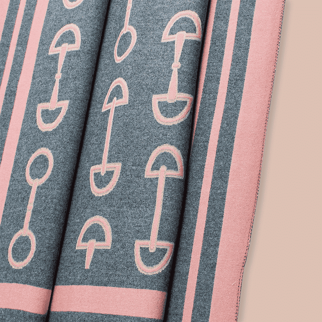 Pashmina elegante diseño ecuestre