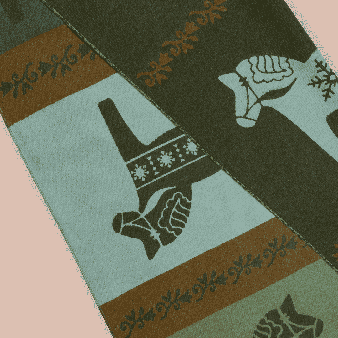 Pashmina elegante diseño ecuestre
