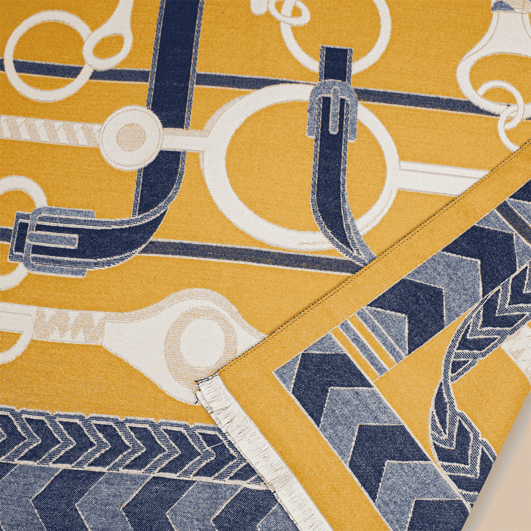 Pashmina elegante diseño ecuestre