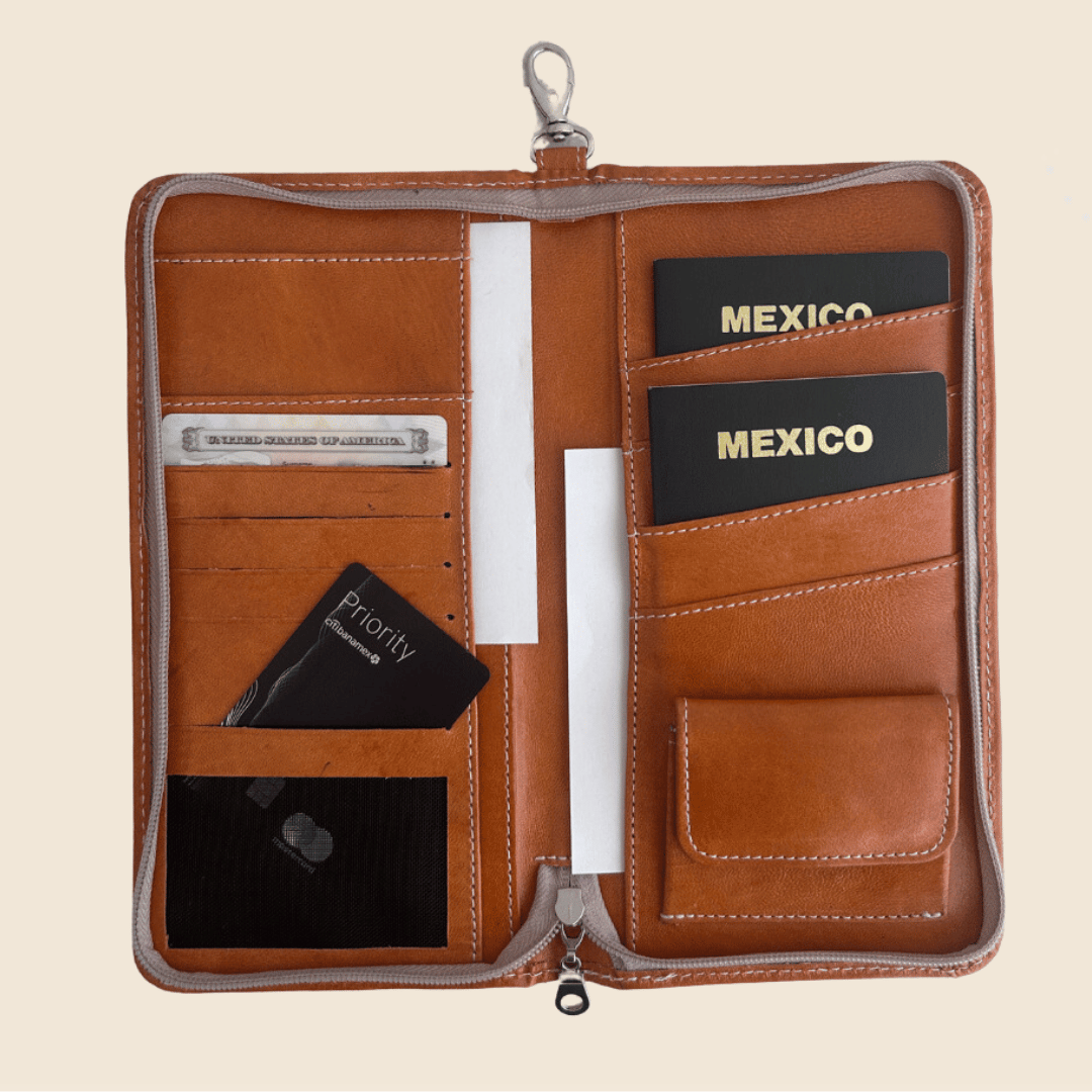 Zippered travel wallet