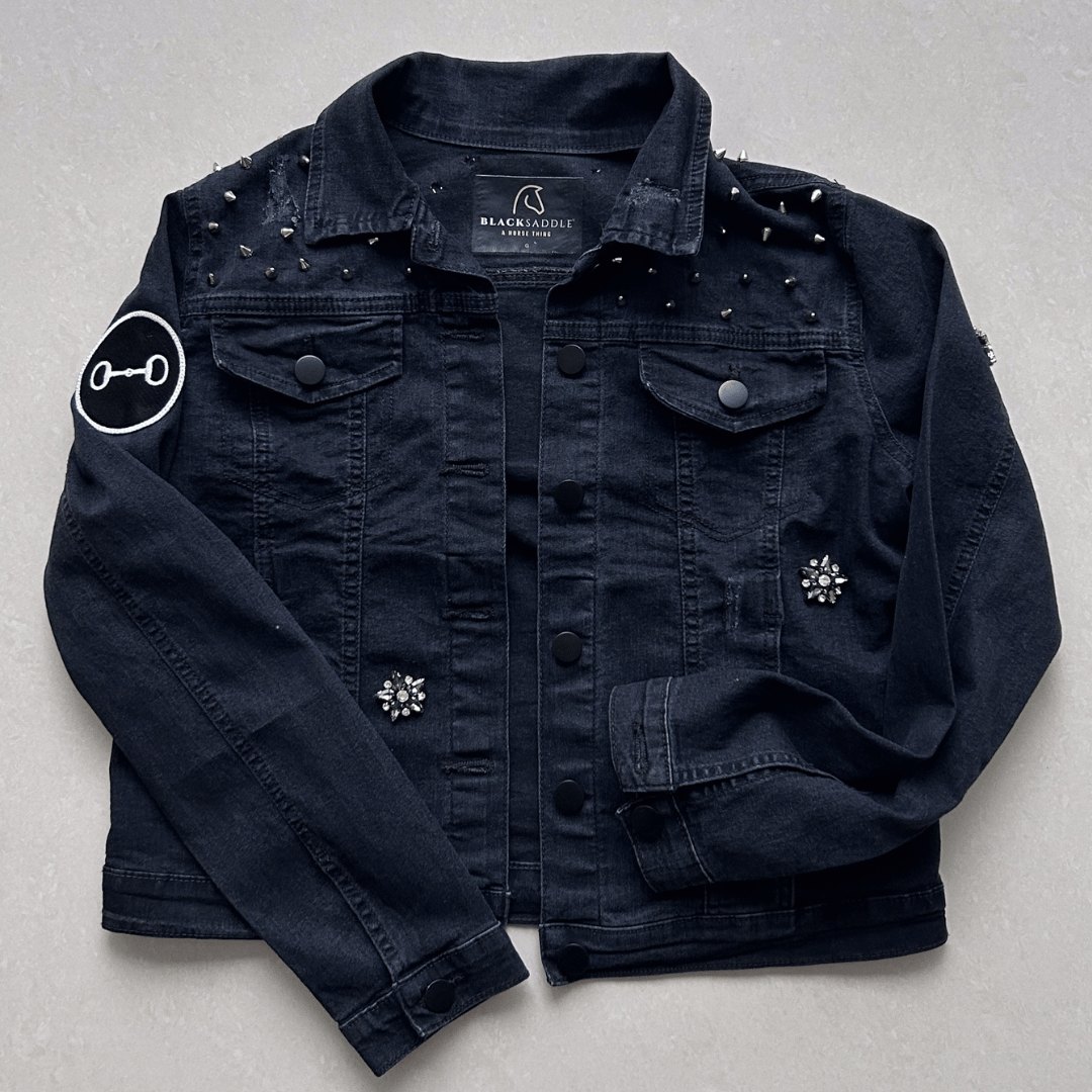 Chamarra black denim Heart