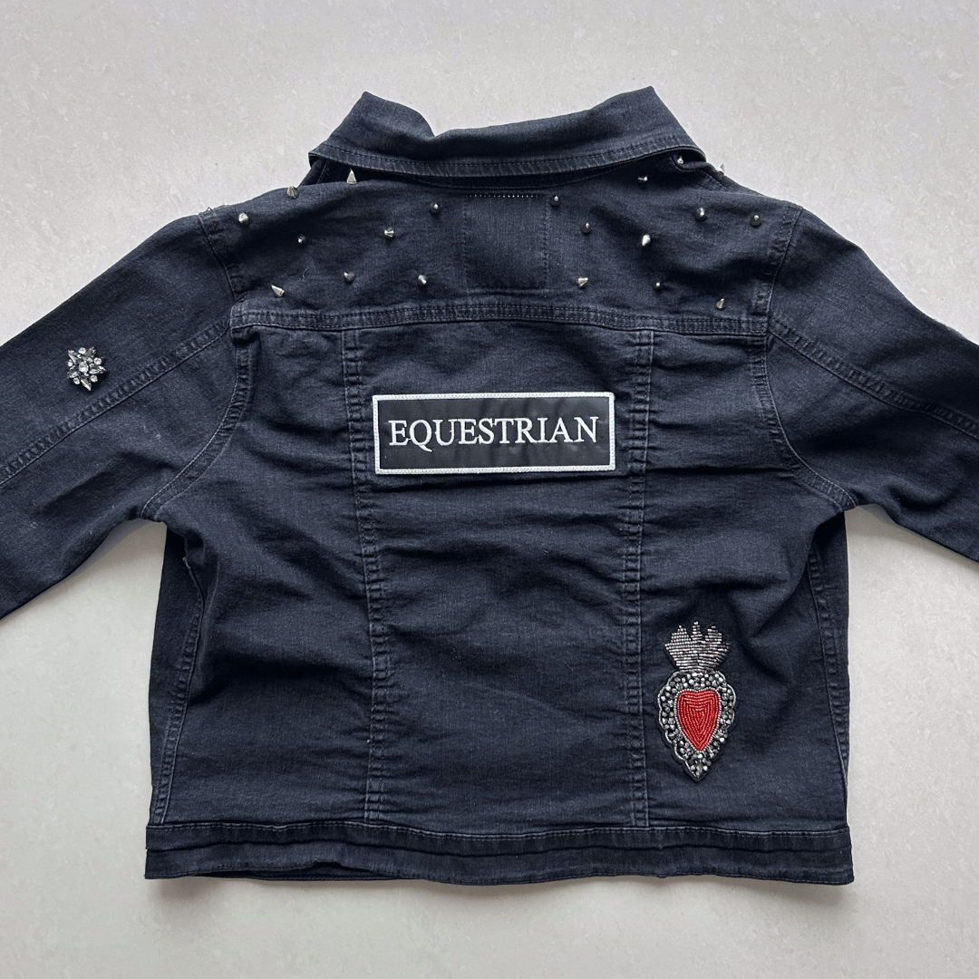 Chamarra black denim Heart