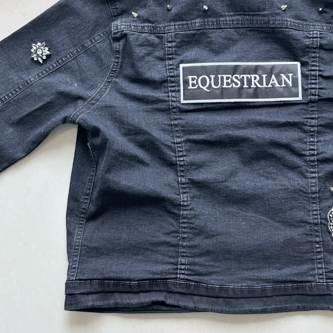 Chamarra black denim Heart