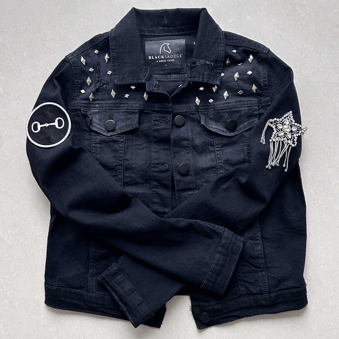 Black star denim jacket best sale