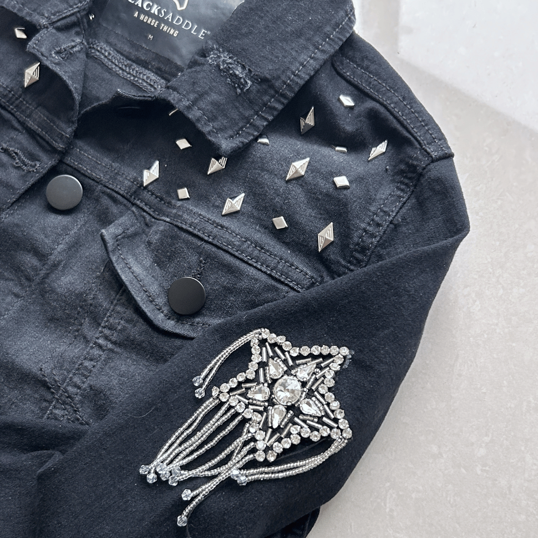 Chamarra black denim Star