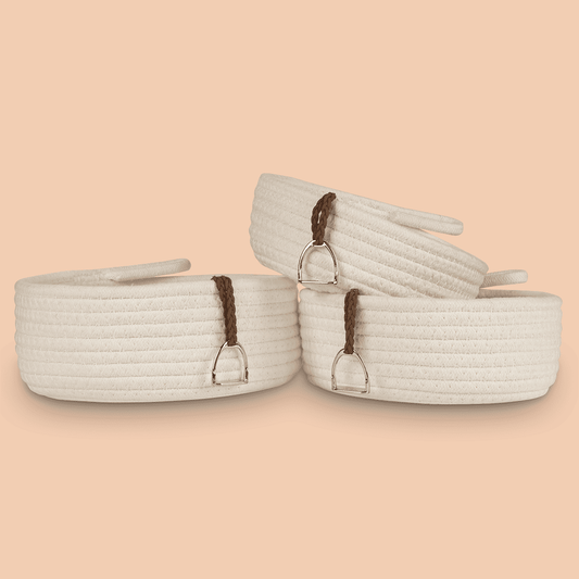 Cestos de algodon con diseño ecuestre