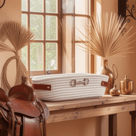 Cestos de algodon con diseño ecuestre