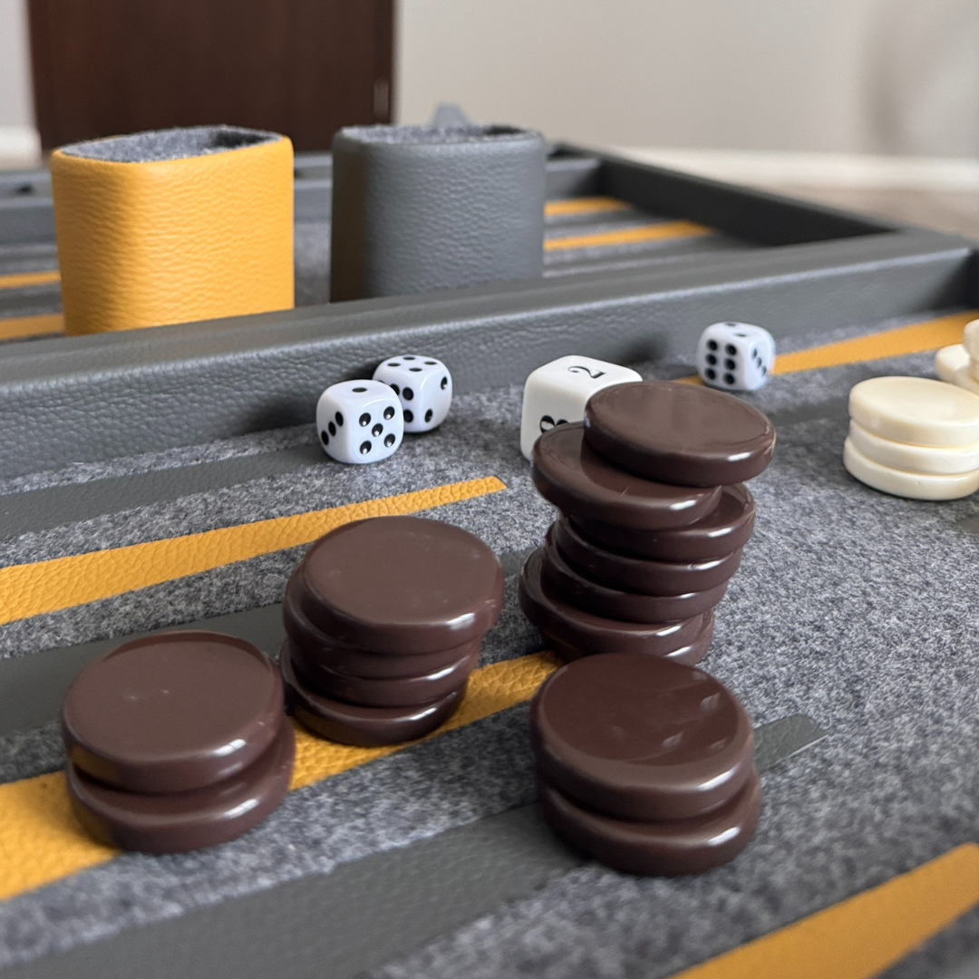 Backgammon de piel de lujo