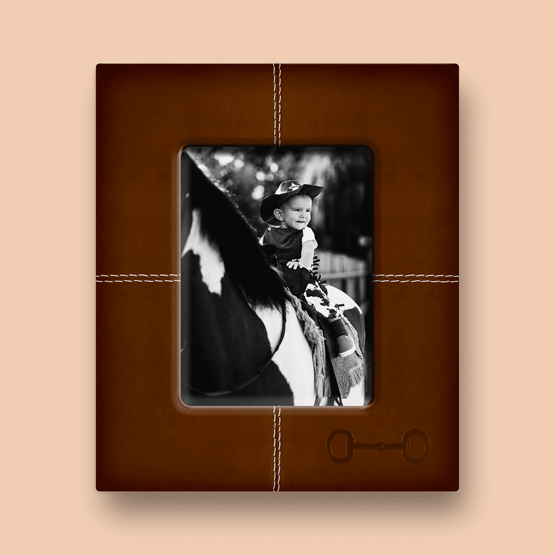 Marcos de piel diseño ecuestre