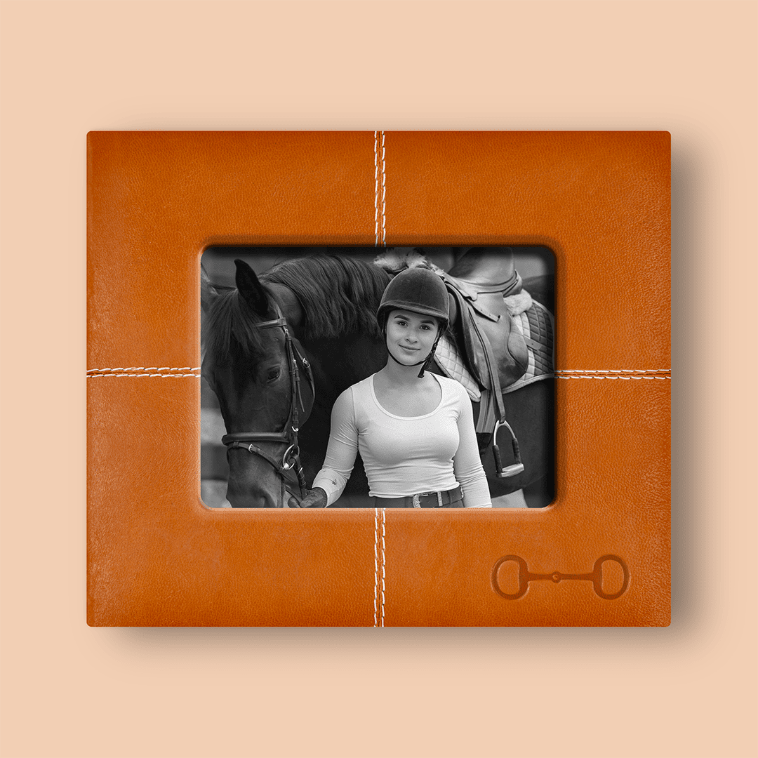 Marcos de piel diseño ecuestre