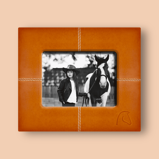 Marcos de piel diseño ecuestre