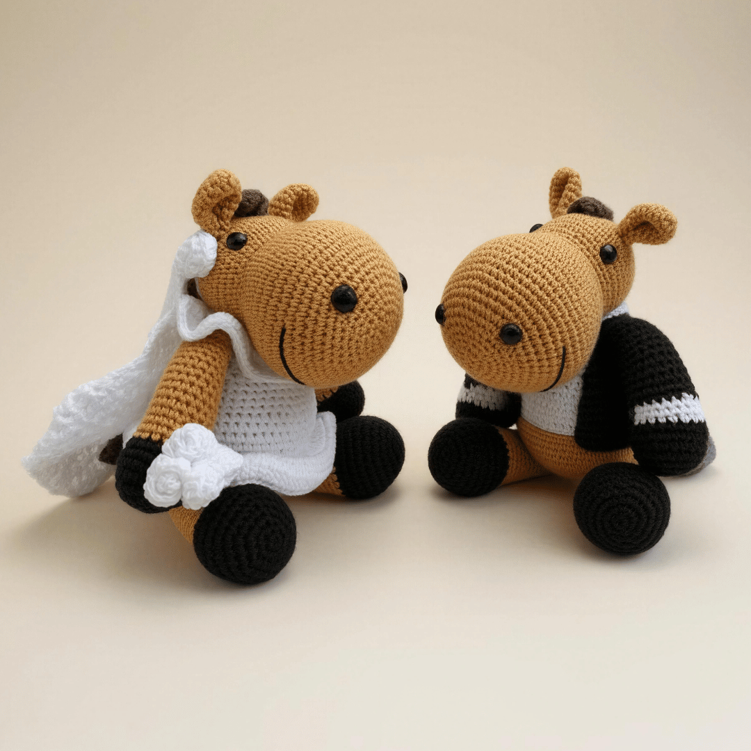 Caballos de crochet tejidos a mano