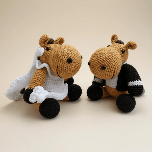 Caballos de crochet tejidos a mano