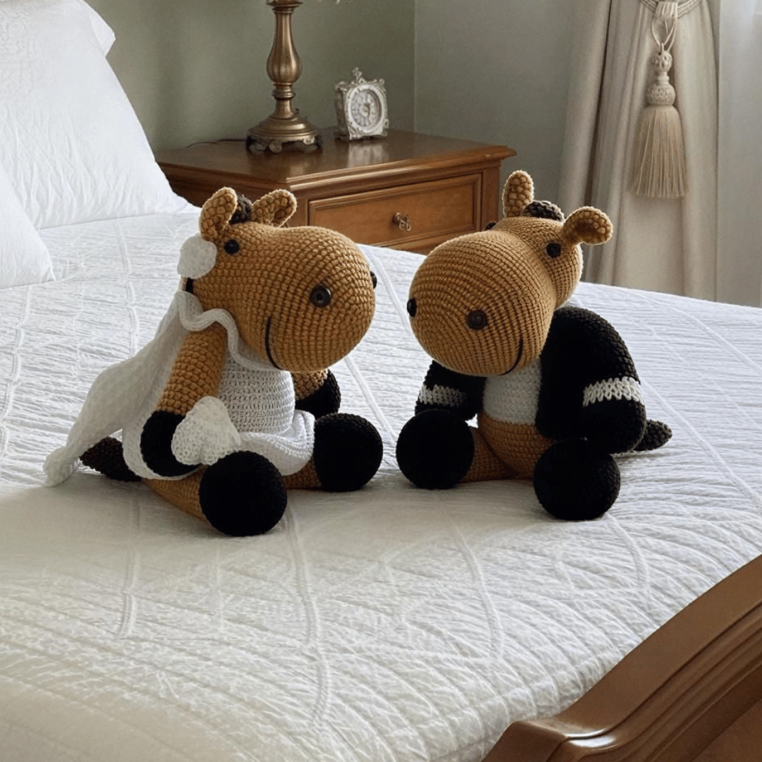 Caballos de crochet tejidos a mano