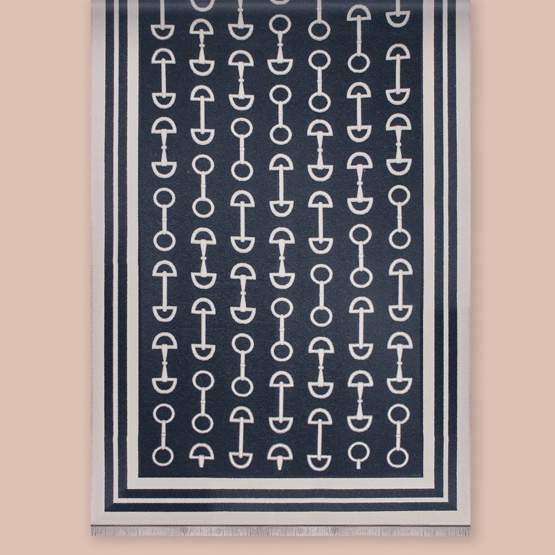 Pashmina elegante diseño ecuestre