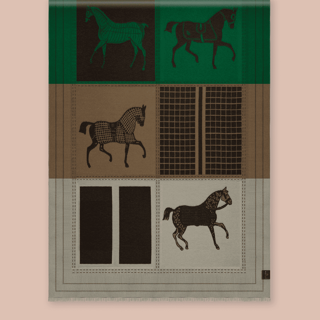 Pashmina elegante diseño ecuestre