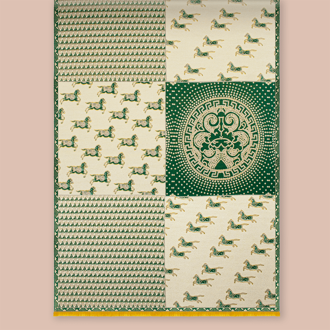 Pashmina elegante diseño ecuestre