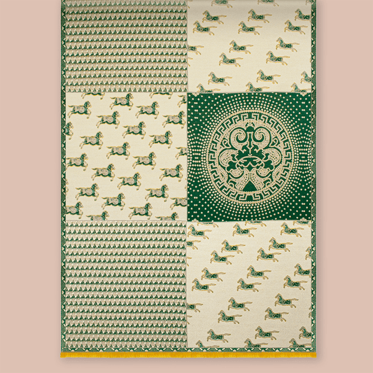 Pashmina elegante diseño ecuestre