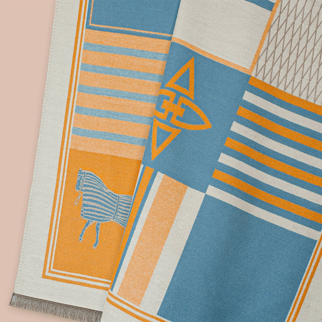Pashmina elegante diseño ecuestre