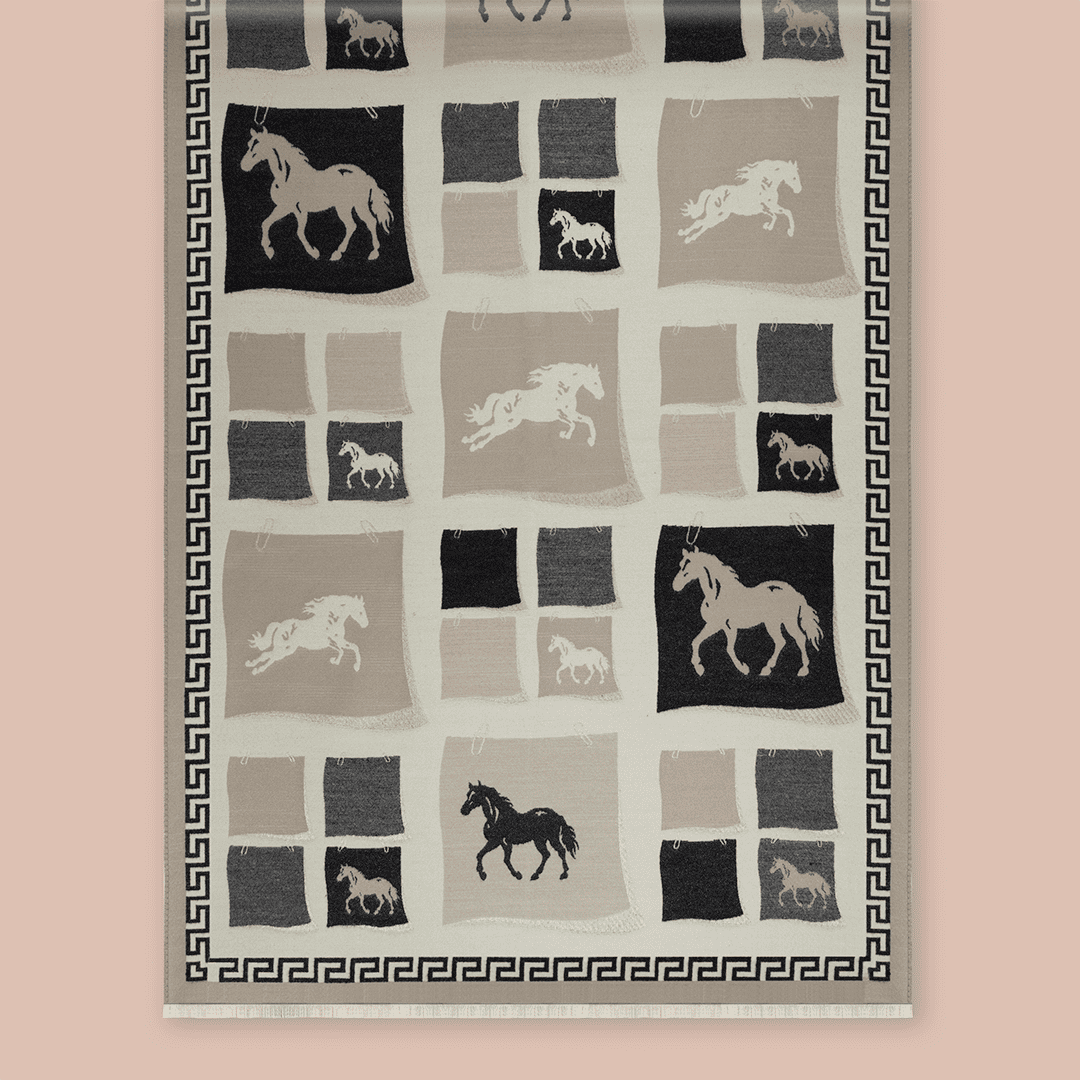 Pashmina elegante diseño ecuestre