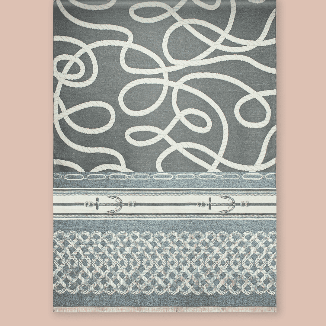 Pashmina elegante diseño ecuestre