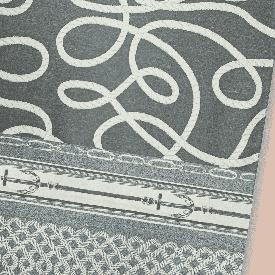 Pashmina elegante diseño ecuestre