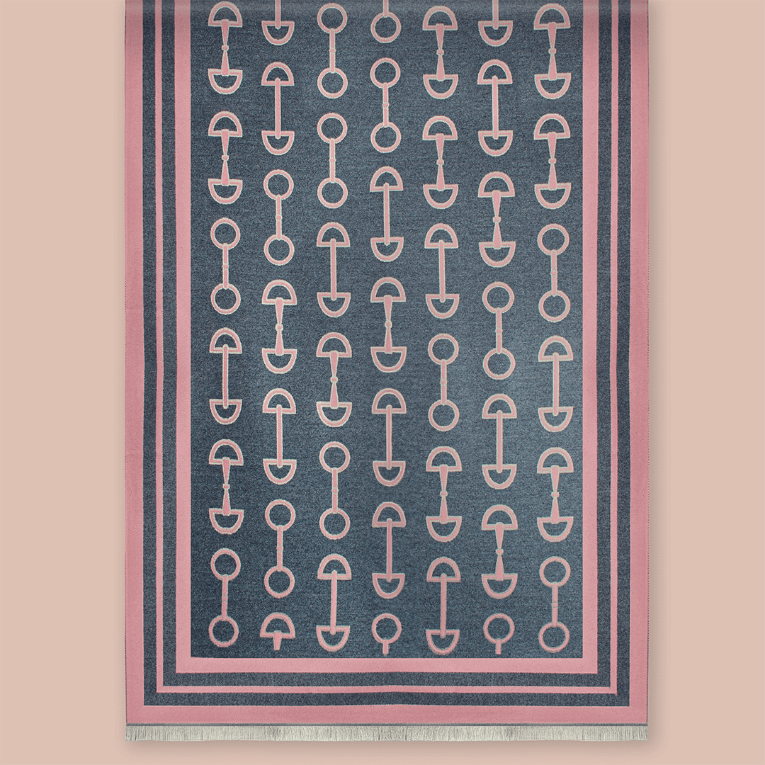 Pashmina elegante diseño ecuestre