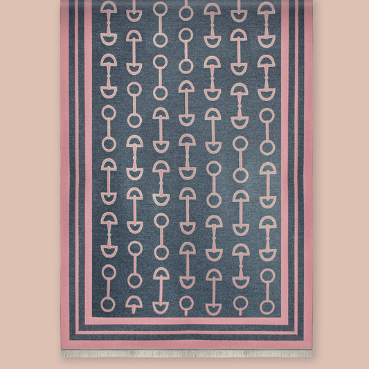 Pashmina elegante diseño ecuestre