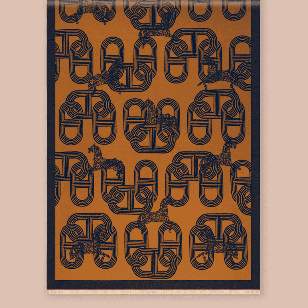 Pashmina elegante diseño ecuestre