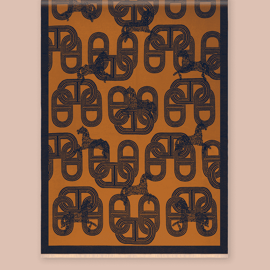 Pashmina elegante diseño ecuestre