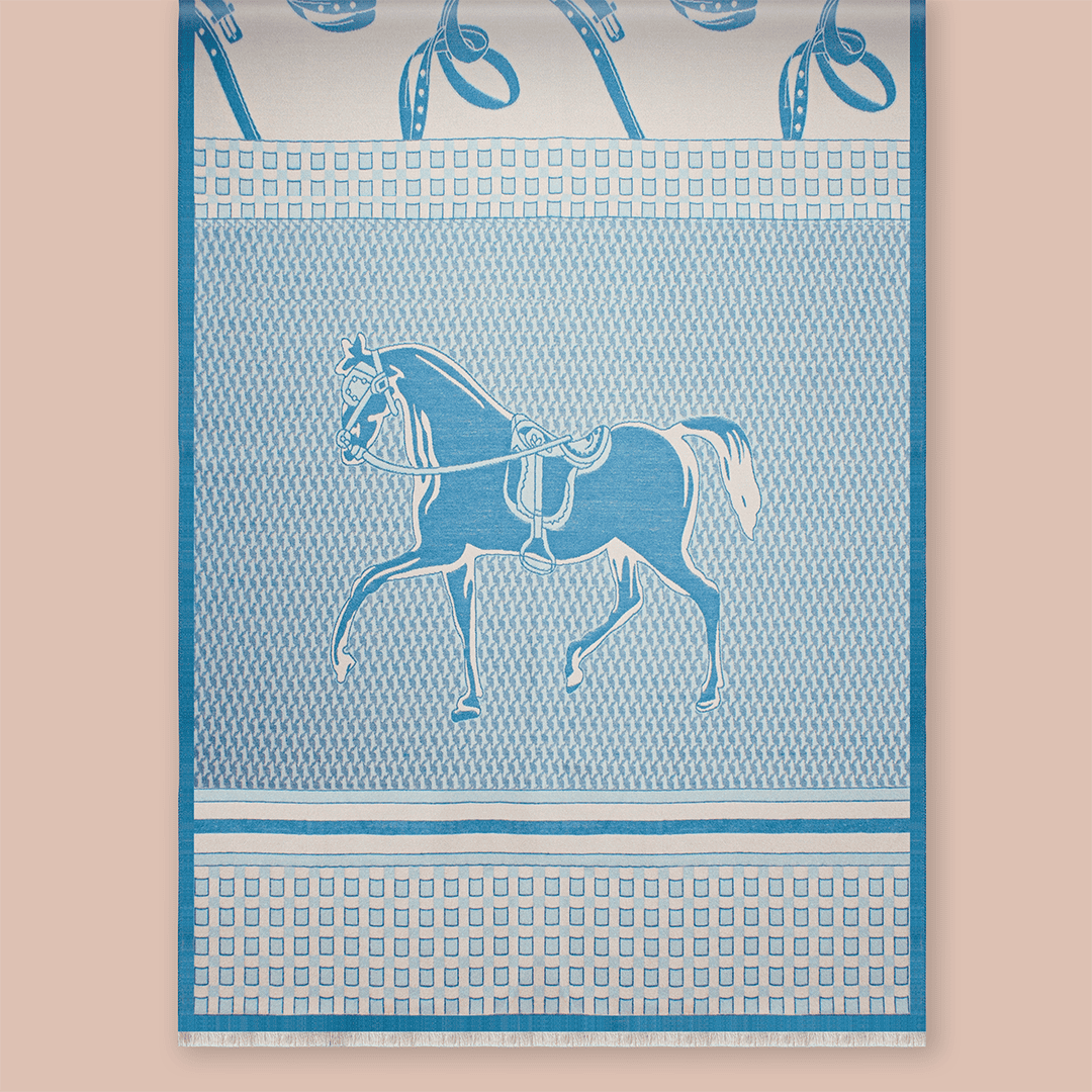 Pashmina elegante diseño ecuestre