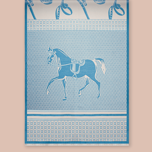 Pashmina elegante diseño ecuestre