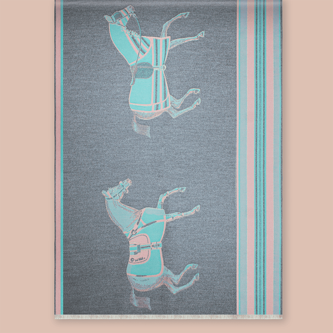 Pashmina elegante diseño ecuestre