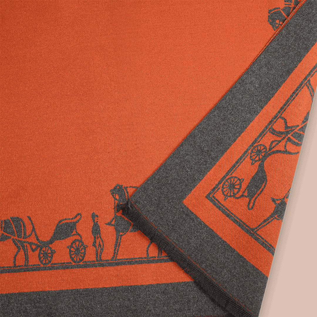Pashmina elegante diseño ecuestre