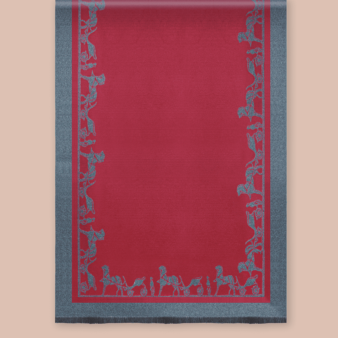 Pashmina elegante diseño ecuestre