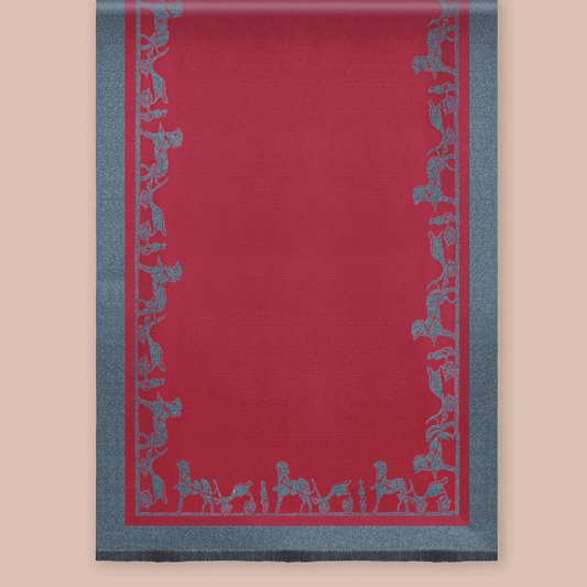 Pashmina elegante diseño ecuestre