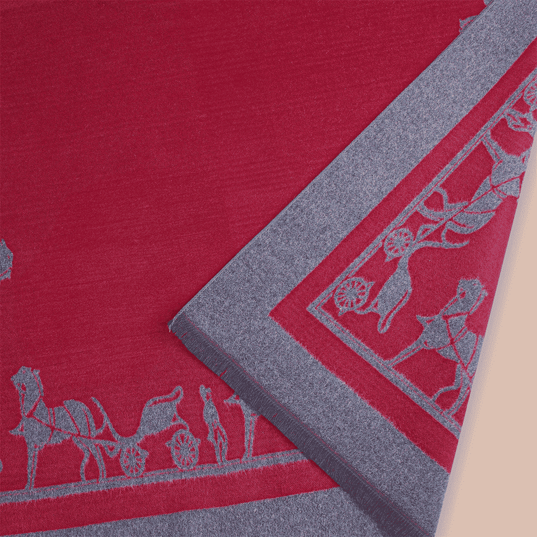 Pashmina elegante diseño ecuestre