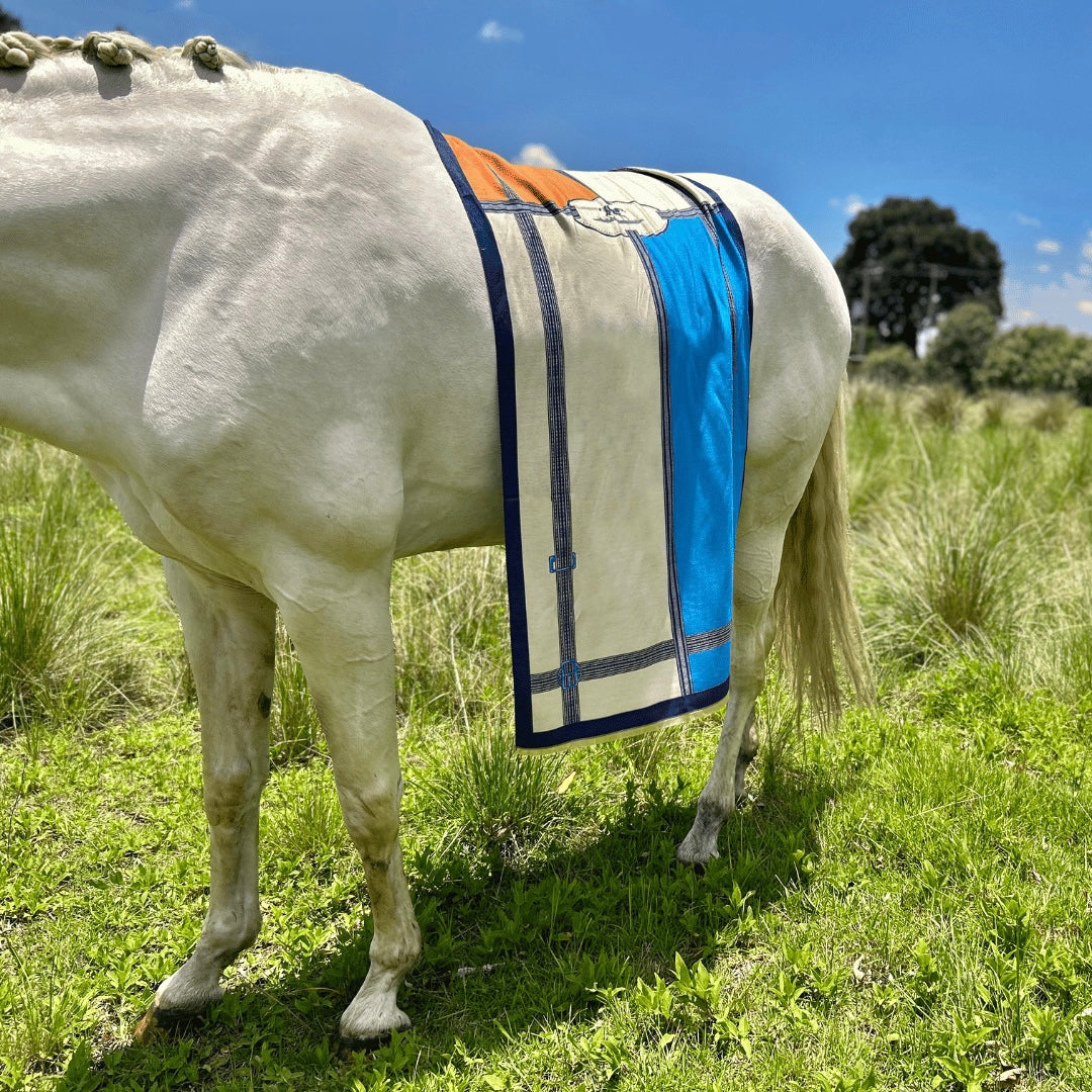 Pashmina elegante diseño ecuestre