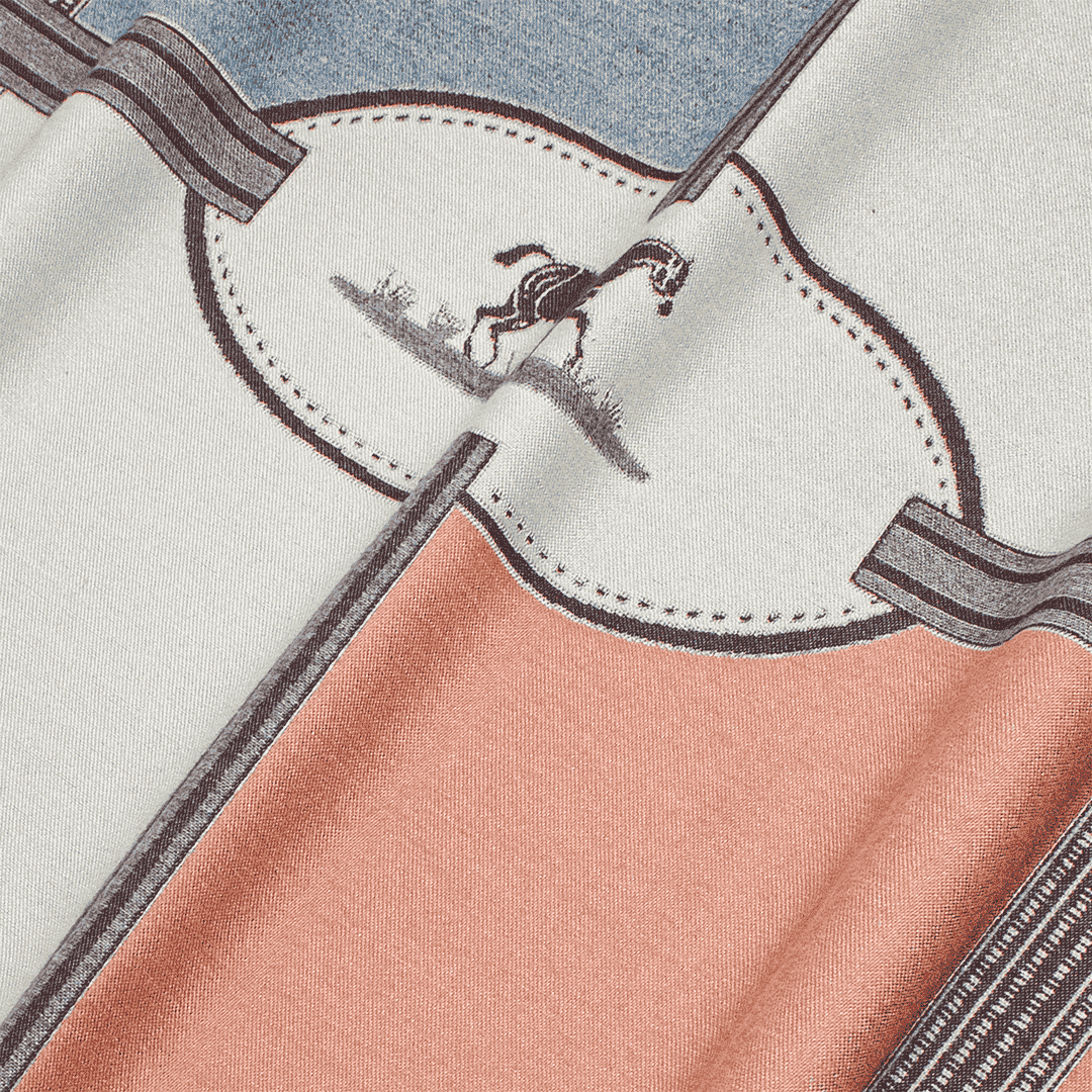Pashmina elegante diseño ecuestre