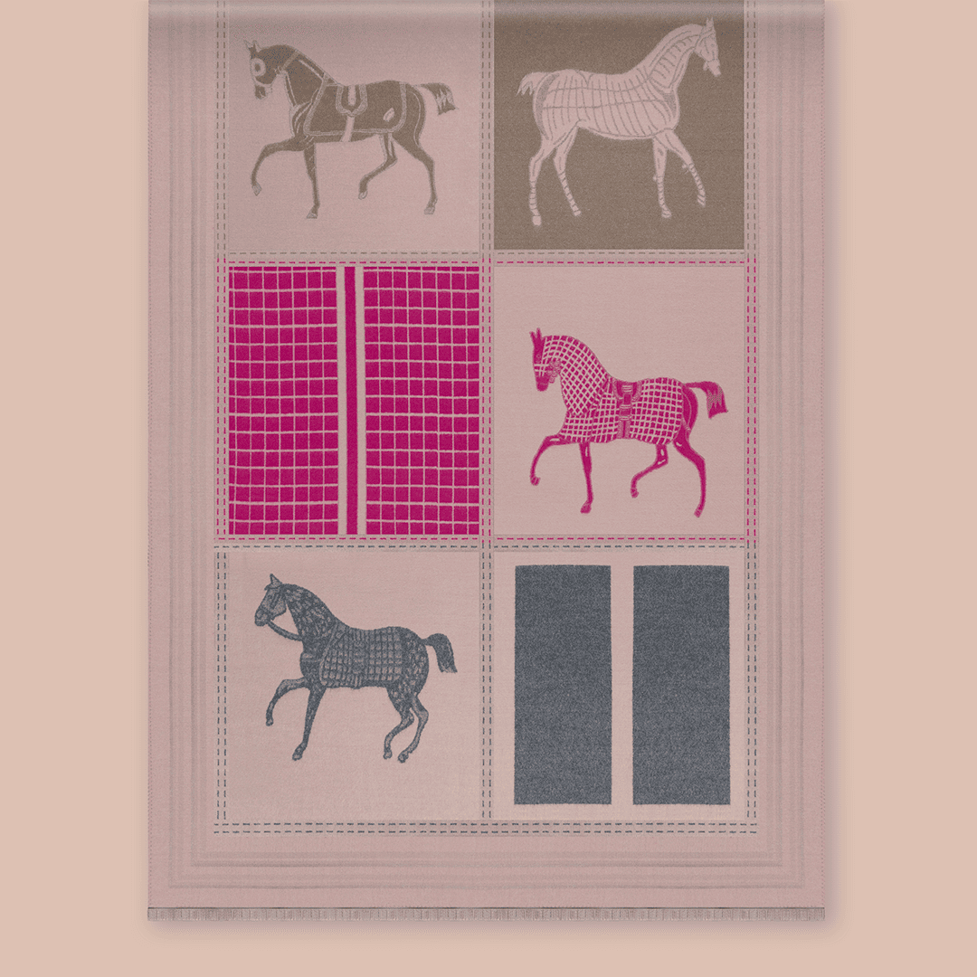 Pashmina elegante diseño ecuestre