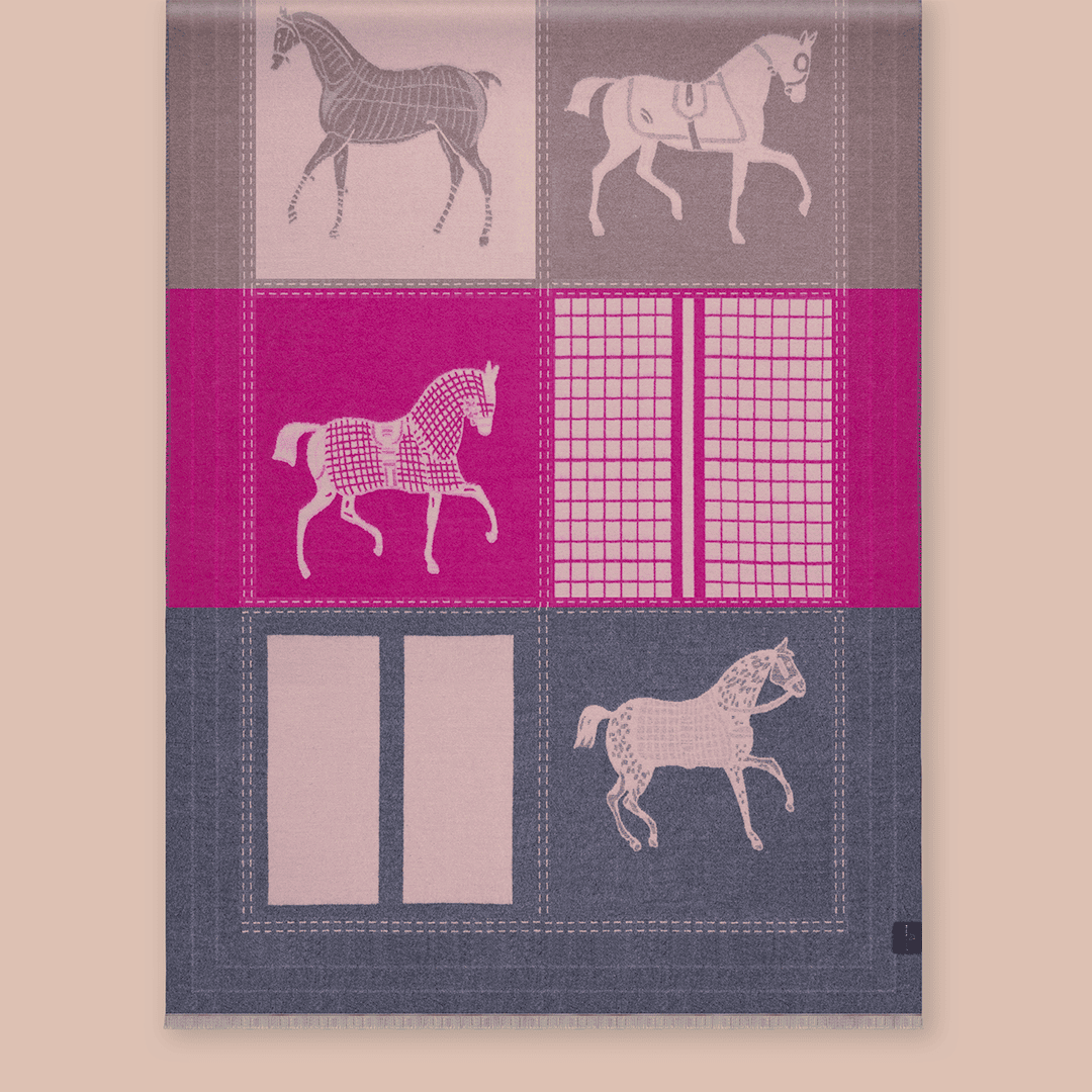 Pashmina elegante diseño ecuestre