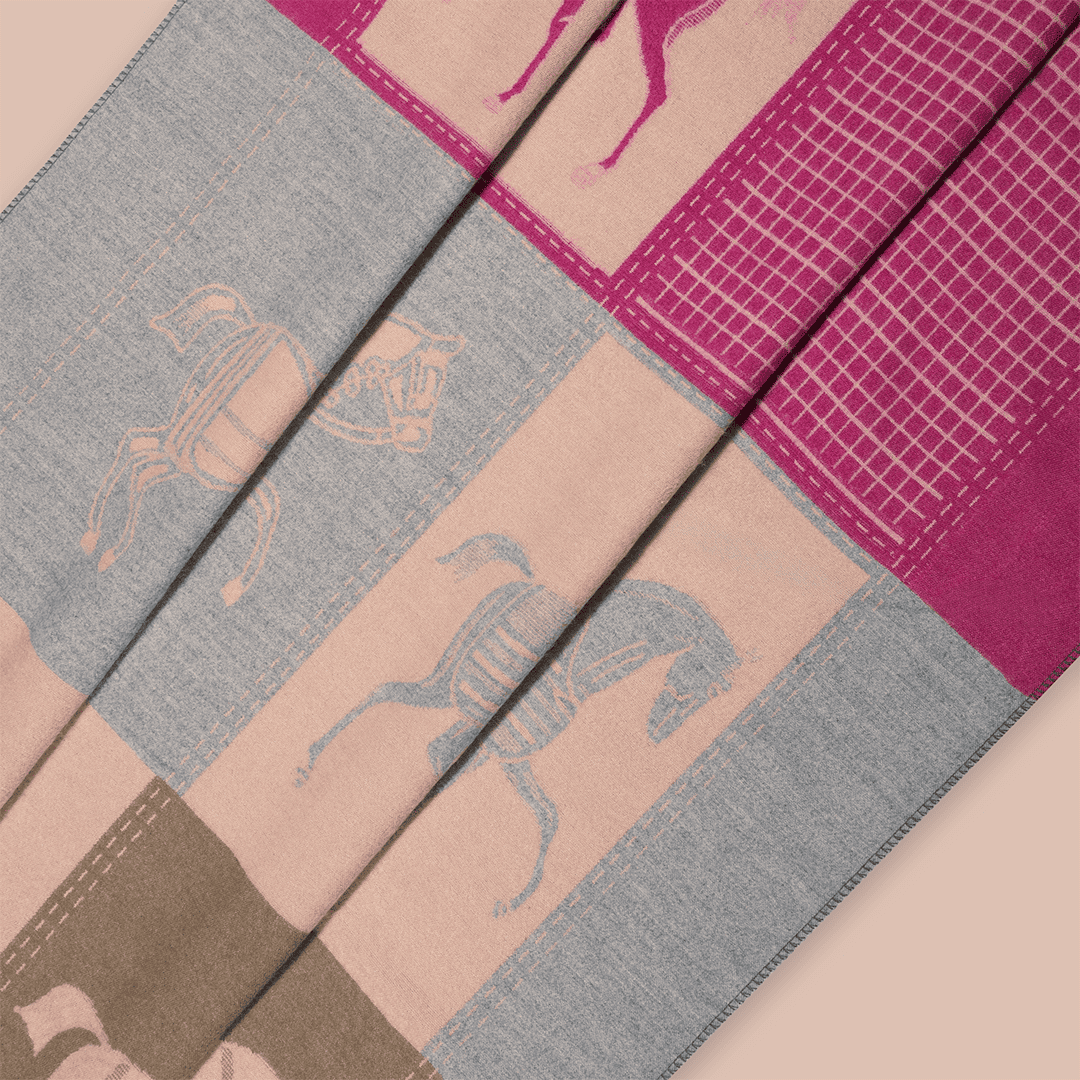 Pashmina elegante diseño ecuestre