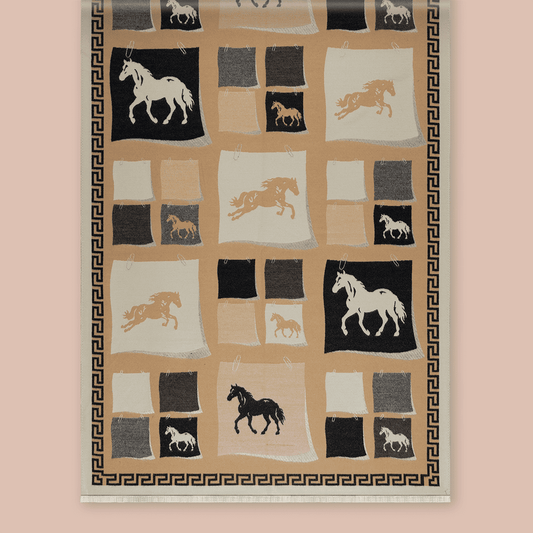 Pashmina elegante diseño ecuestre