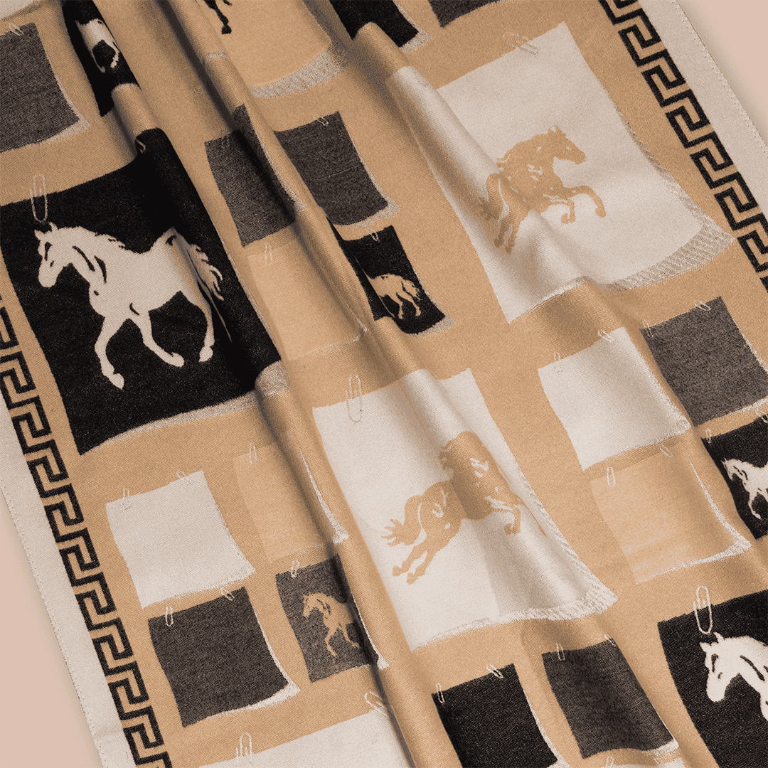Pashmina elegante diseño ecuestre