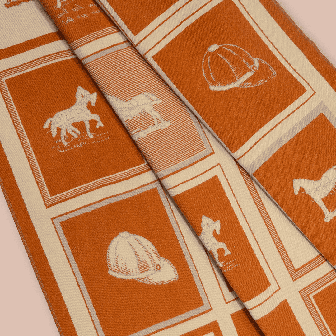 Pashmina elegante diseño ecuestre
