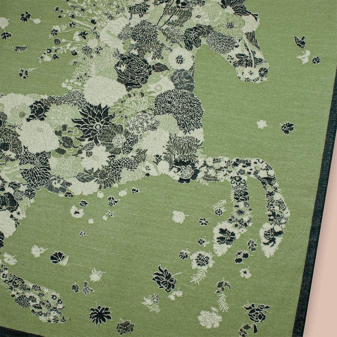Pashmina elegante diseño ecuestre