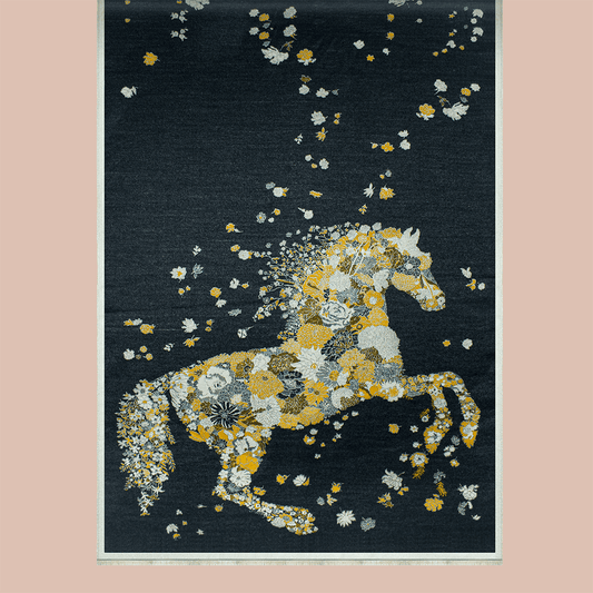 Pashmina elegante diseño ecuestre