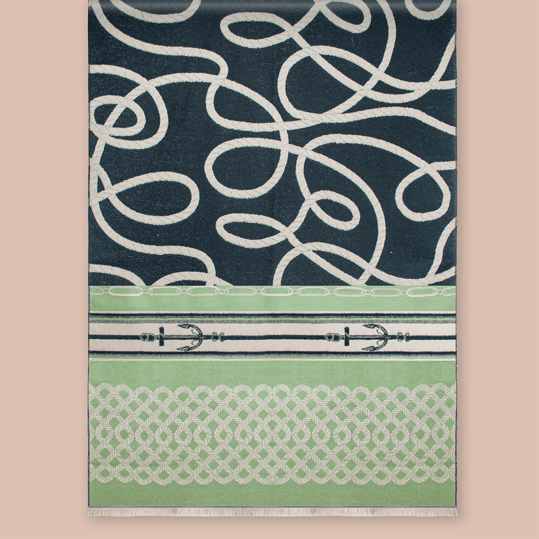 Pashmina elegante diseño ecuestre